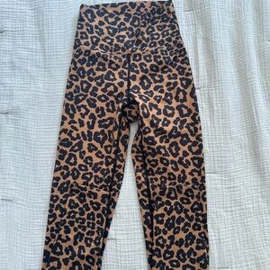 Beach Riot Kids Leopard Print Leggings - Black and Brown